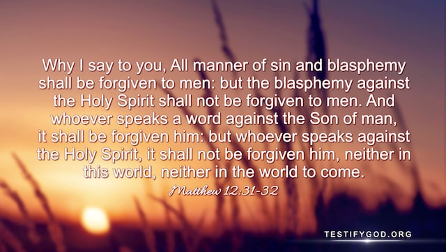 Reflection On Matthew The Sin Of Blasphemy Against The Holy Spirit